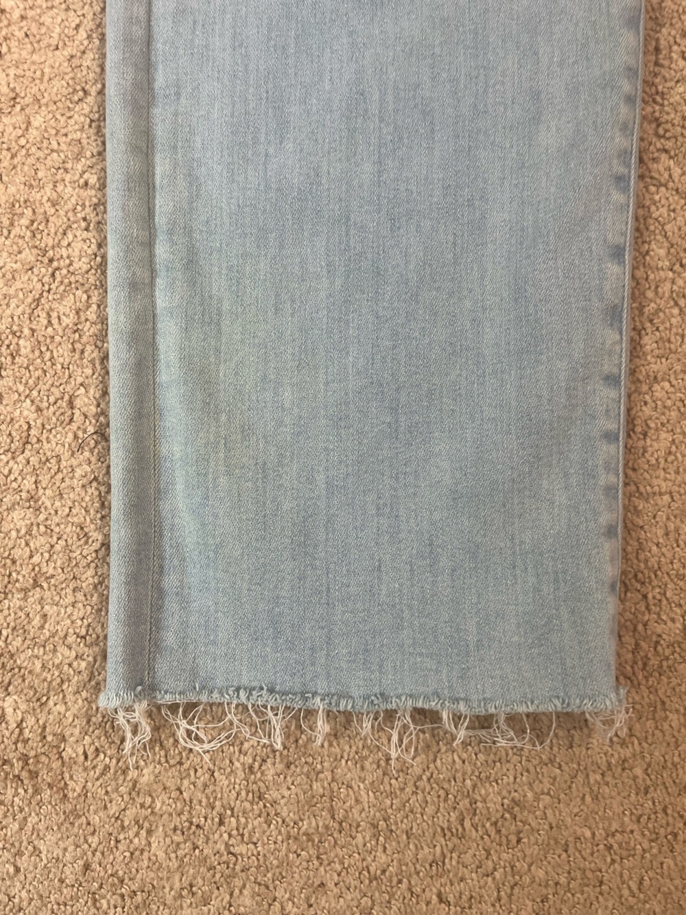 Mother Jeans Rambler Zip Ankle Fray Size 30 Hi Rise Wide Leg Chill Pill Blue - Picture 4 of 13